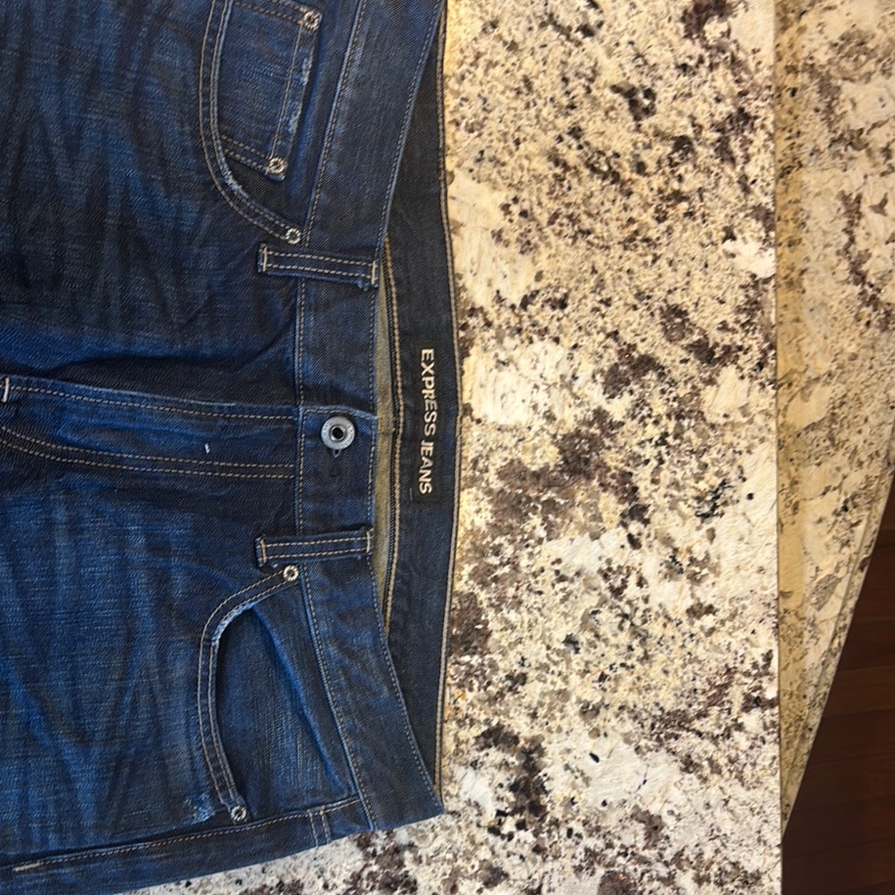 Express Men's Deep Blue Straight Jeans